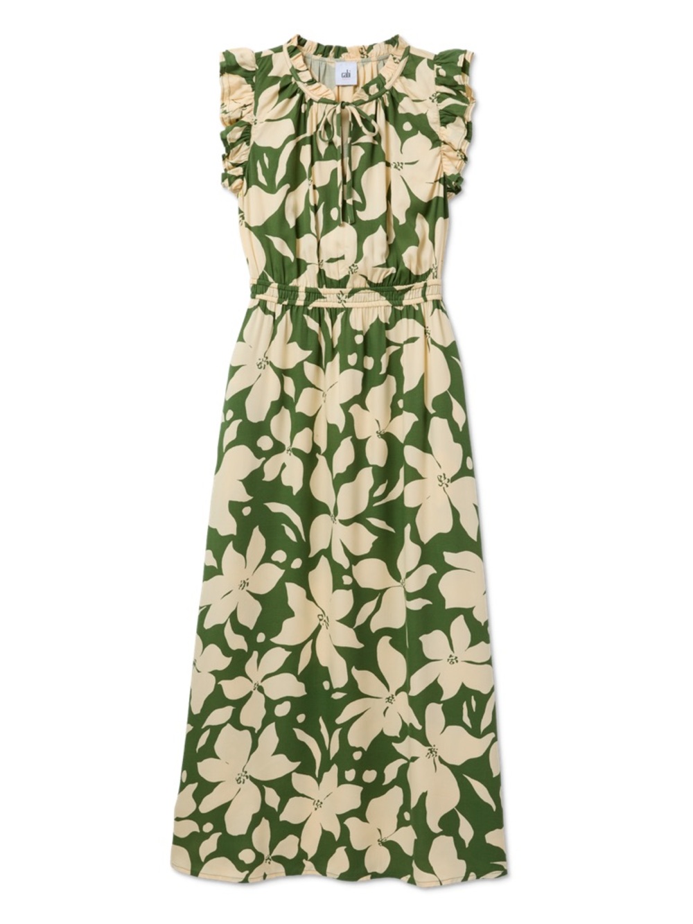 🌿 Cabi Havana Floral Midi Dress XS Green White A-Line NWOT - Picture 3 of 6
